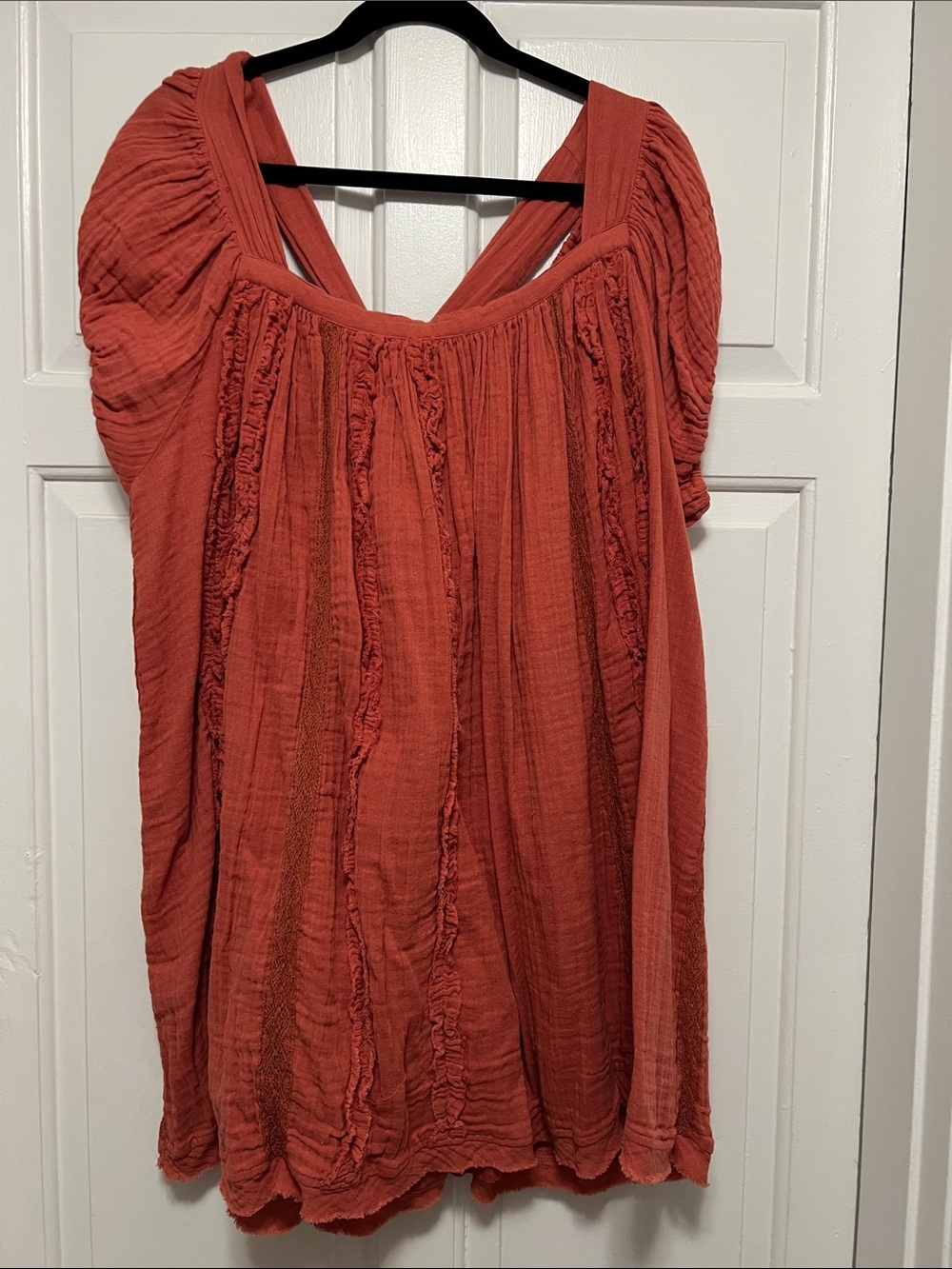Free People Rust Crinkle Dress